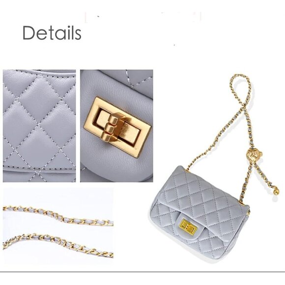 Leather Quilted Crossbody Purse Small Bag Women Stylish Gift - Picture 4 of 7